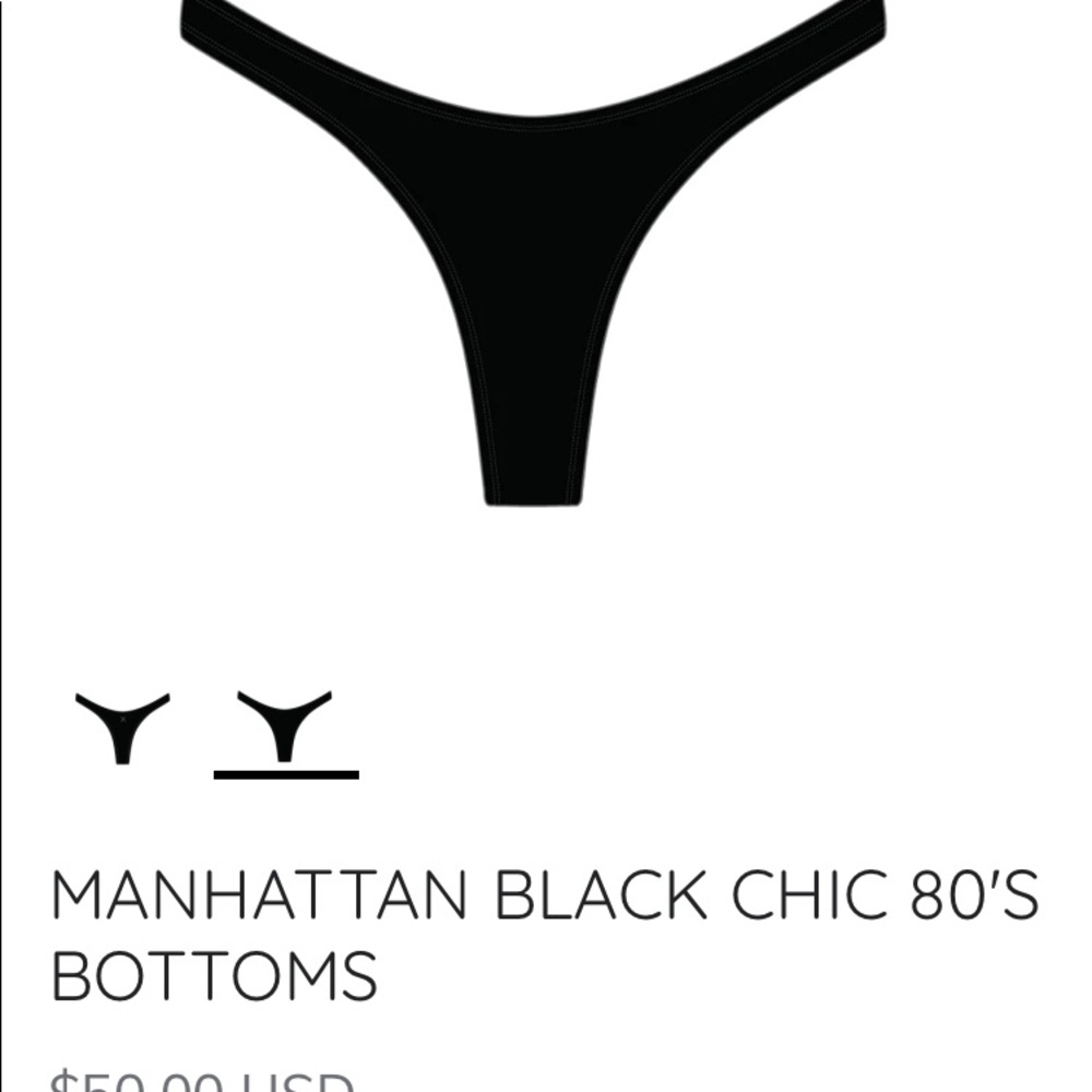 BOUTINE Los Angeles Swimwear Black Thong size Small. NEW WITH TAGS!